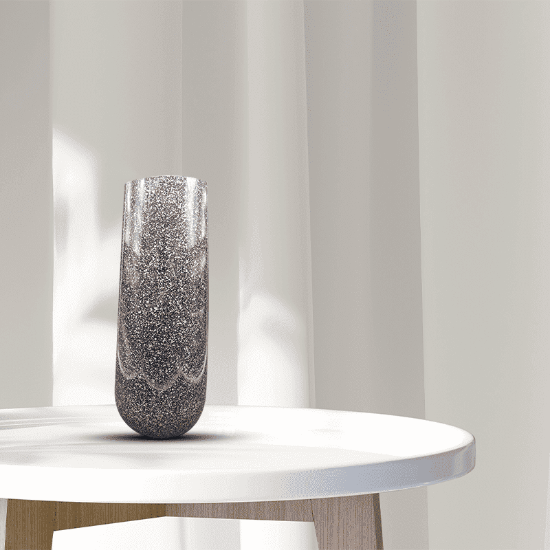 Metallic Glitter Vase With Gold Finish